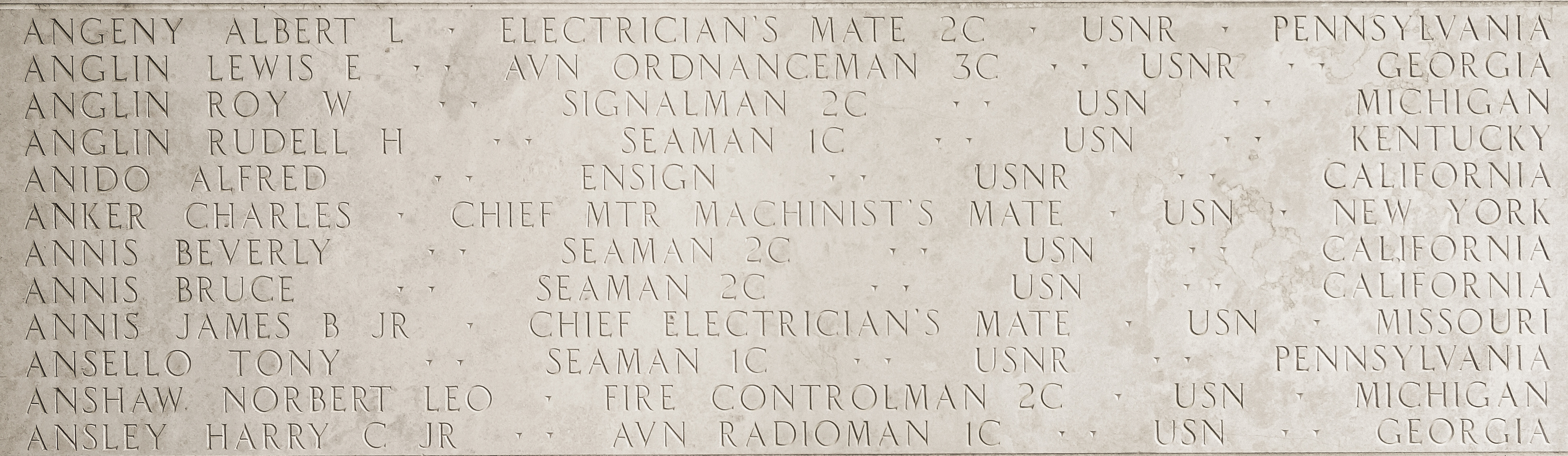 Roy W. Anglin, Signalman Second Class